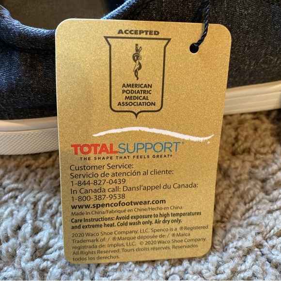 Spenco Santa Clara Shoes Womens Sz 7.5 B Black Lace Up Arch Support Casual NWT - Picture 7 of 8